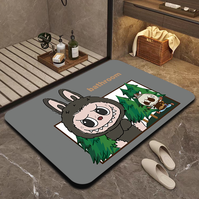 可爱卡通地垫硅藻泥软垫浴室吸水垫吸水脚垫厕所门垫轻奢防水家用