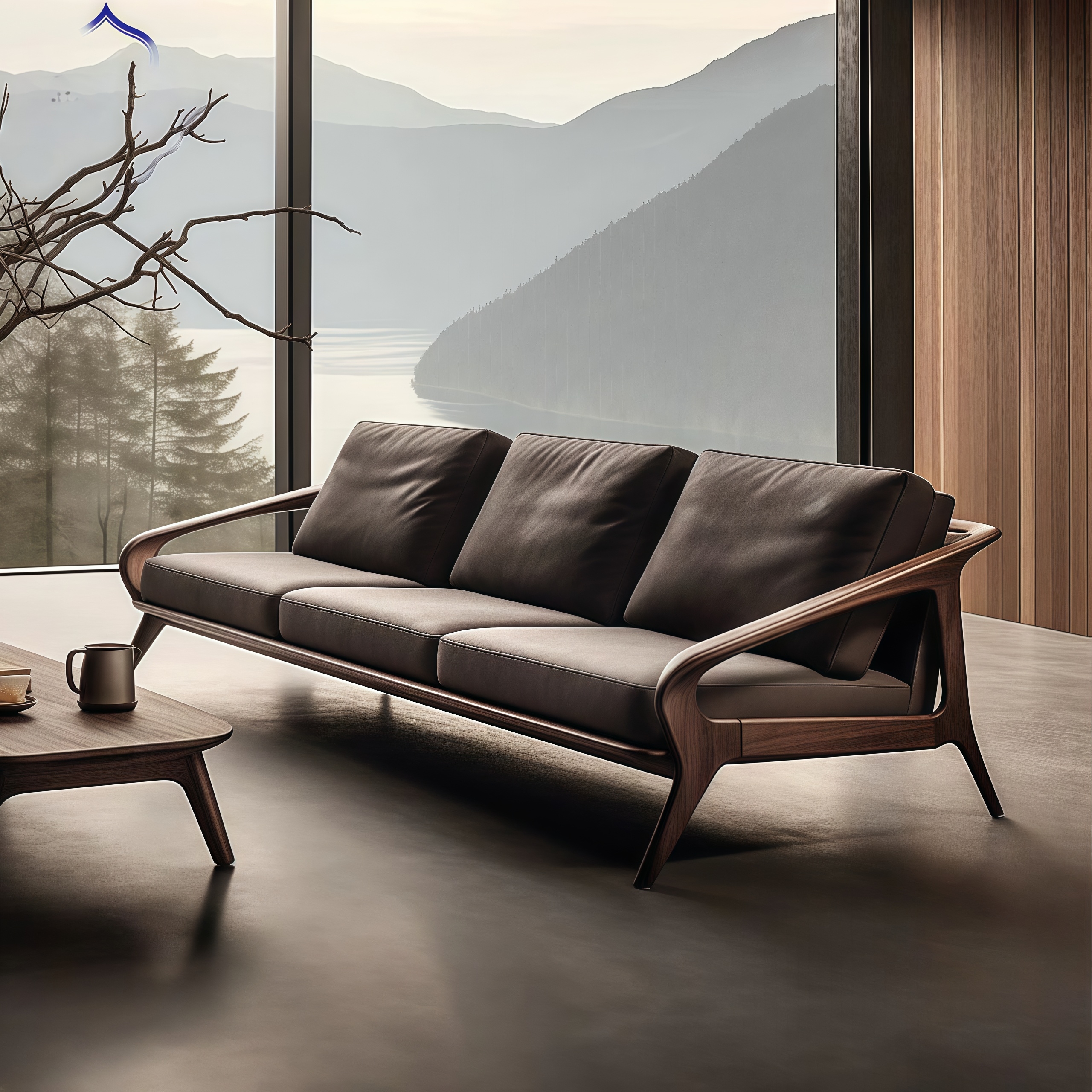 新中式实木沙发客厅2025新款黑胡桃木懒人可躺可睡直排贵妃沙发