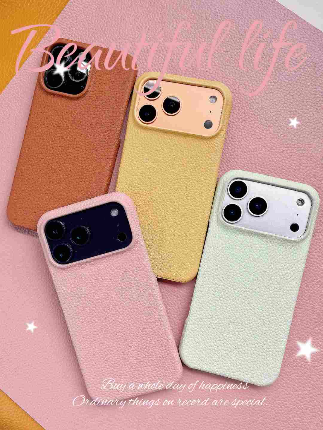 MOON适用苹果17promax三包真皮手机壳磁吸皮质荔枝纹17/16/15