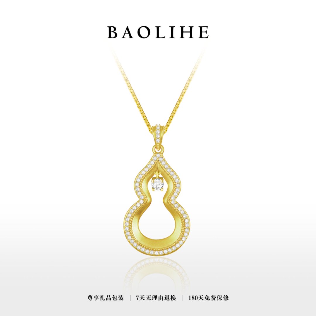 铜合金项链 镀K金 福禄娃 古法工艺吊坠女百搭复古新年风项链Y141