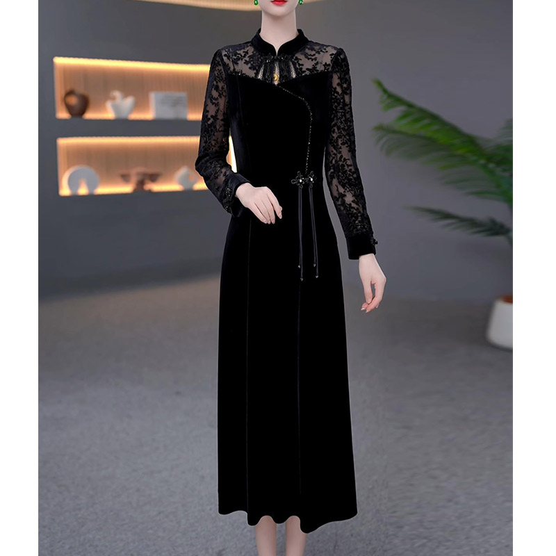 DBF-25B031 新中式小众轻奢国潮气质温柔精致中长款连衣裙M-5XL