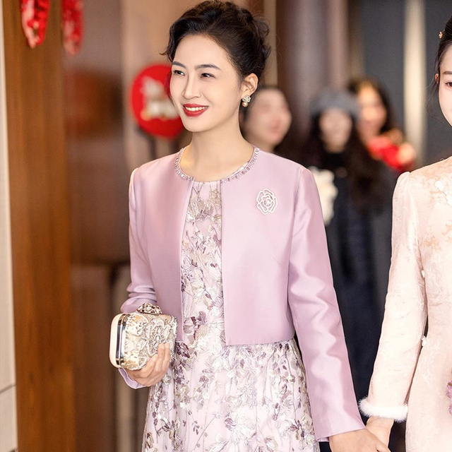 喜婆婆婚宴装2025新款高贵年轻款套装妈妈婚礼服结婚喜服平时可穿