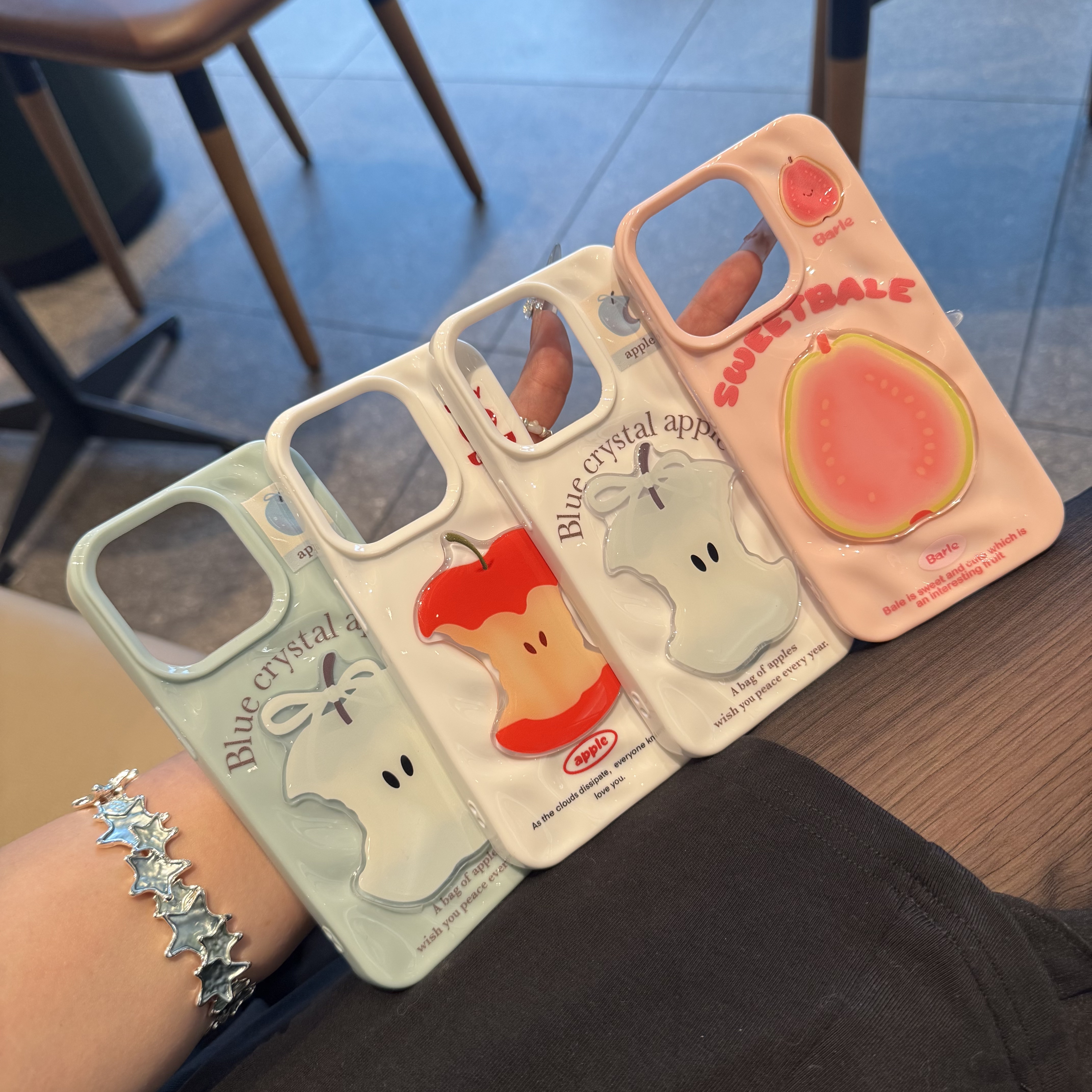 奥菲顿立体水果贴件适用iPhone15/16pro陨石纹手机壳14苹果1312套