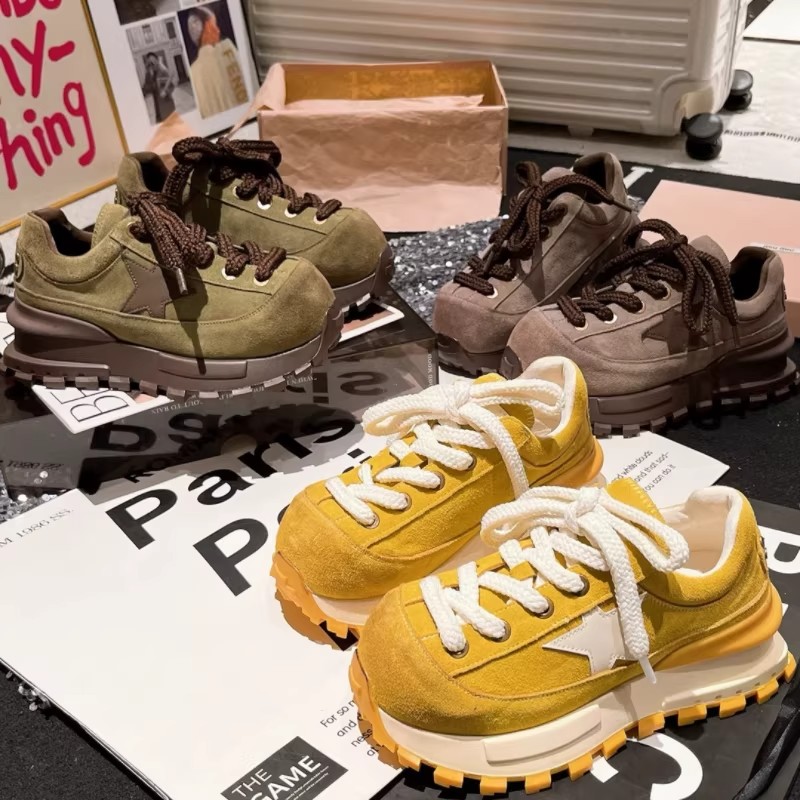 欧货时尚星星系带复古厚底松糕休闲鞋板鞋小蛮腰老爹鞋运动鞋女鞋