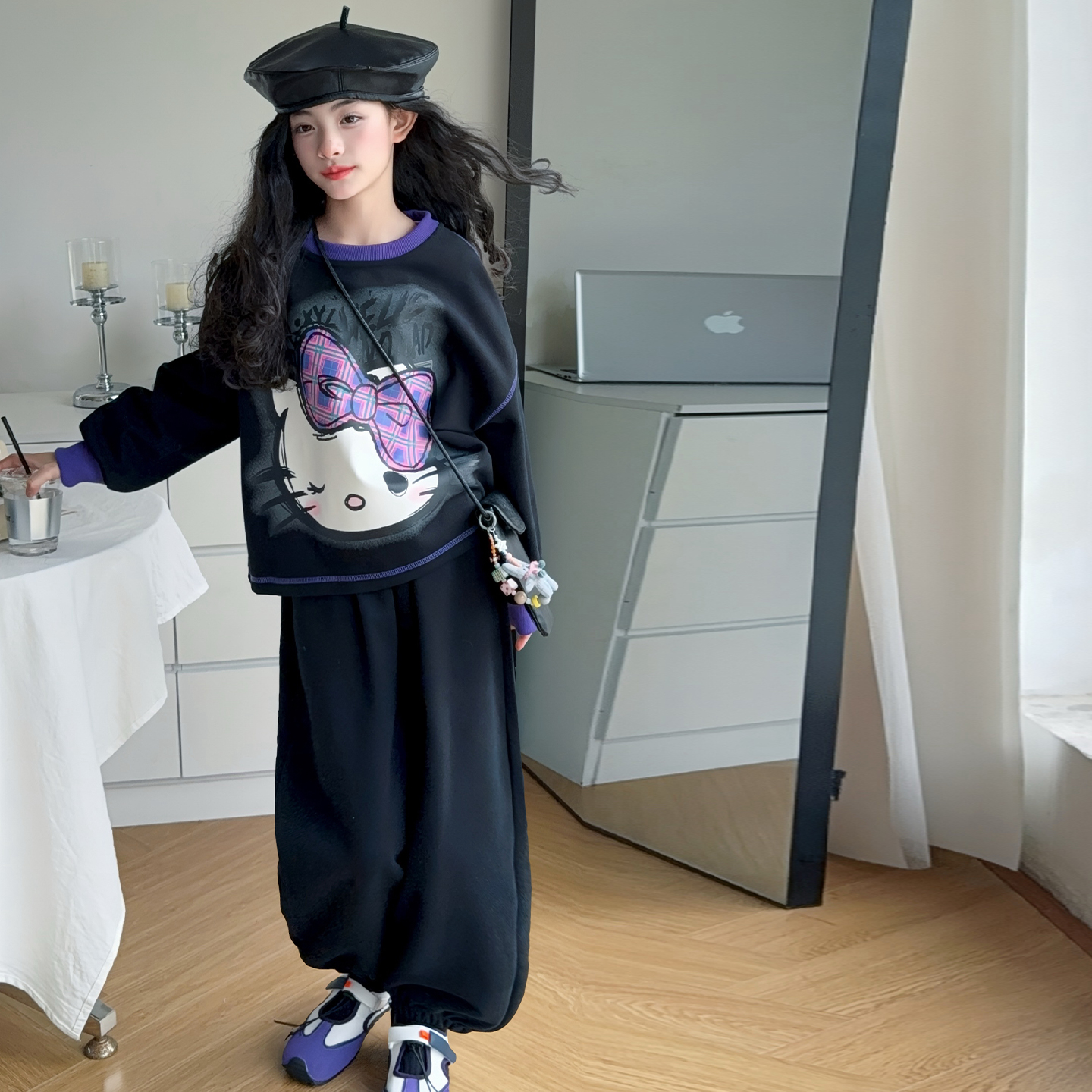 女童洋气时髦秋装卫衣套装2025新款儿童运动服女大童秋季潮酷穿搭