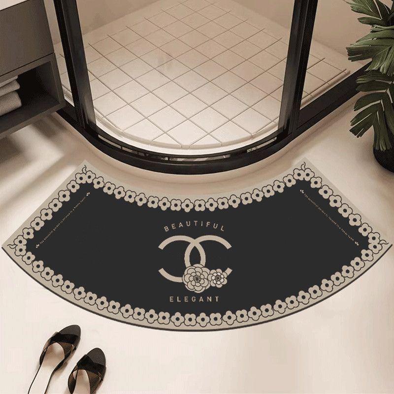 吸水速干弧形浴室地垫硅藻泥半圆地垫卫浴脚垫卫生间防滑扇形脚垫