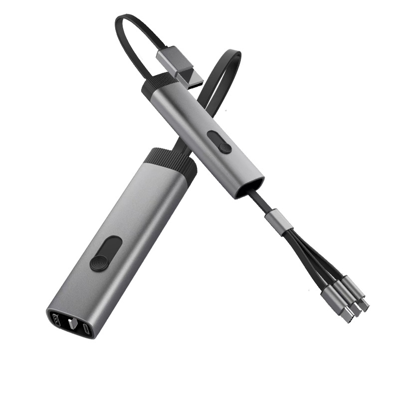 小巧便携多功能三合一锌合金钥匙扣式适用神器一拖三数据线