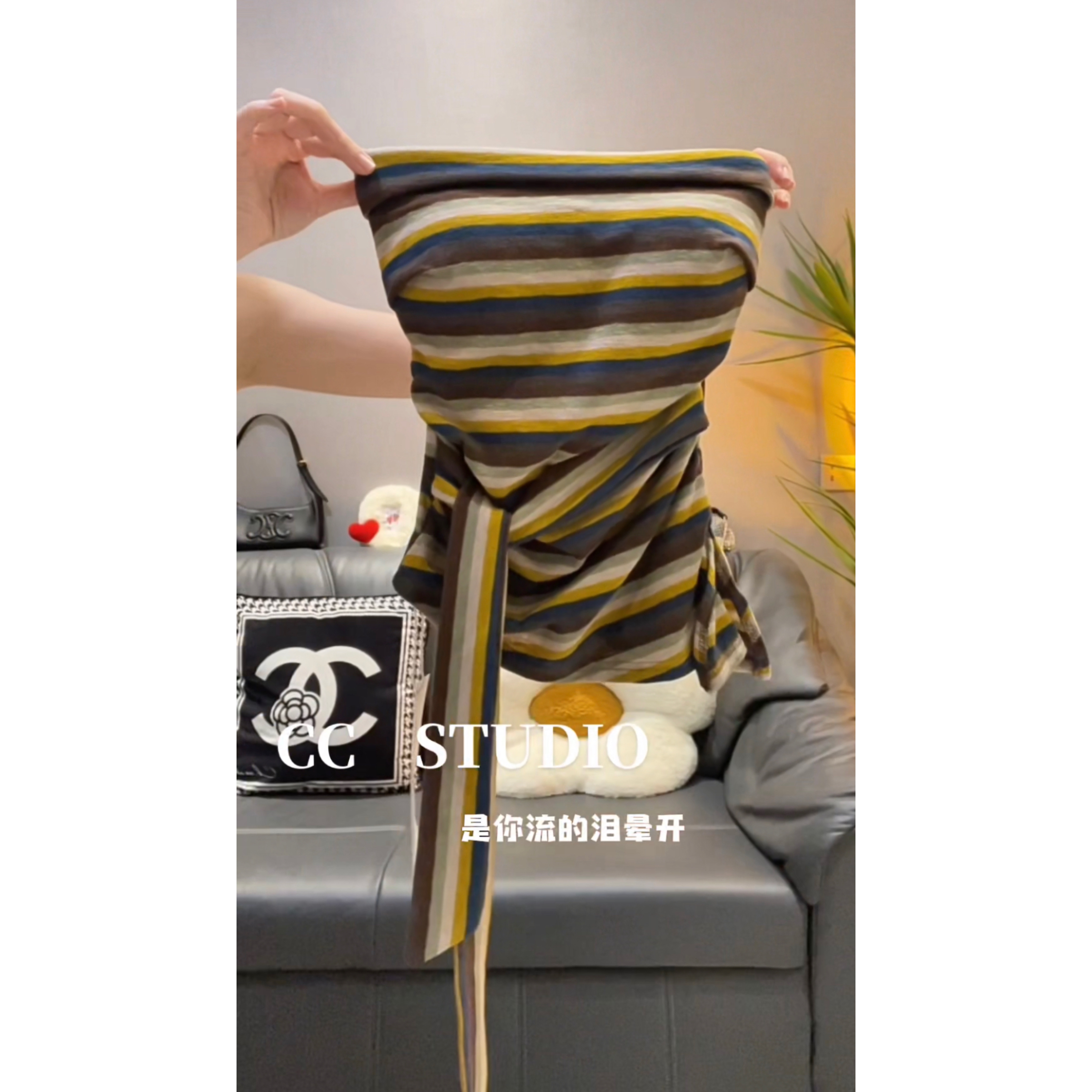 撞色条纹收腰绑带抹胸背心女夏季修身无袖裹胸辣妹风短款上衣外穿