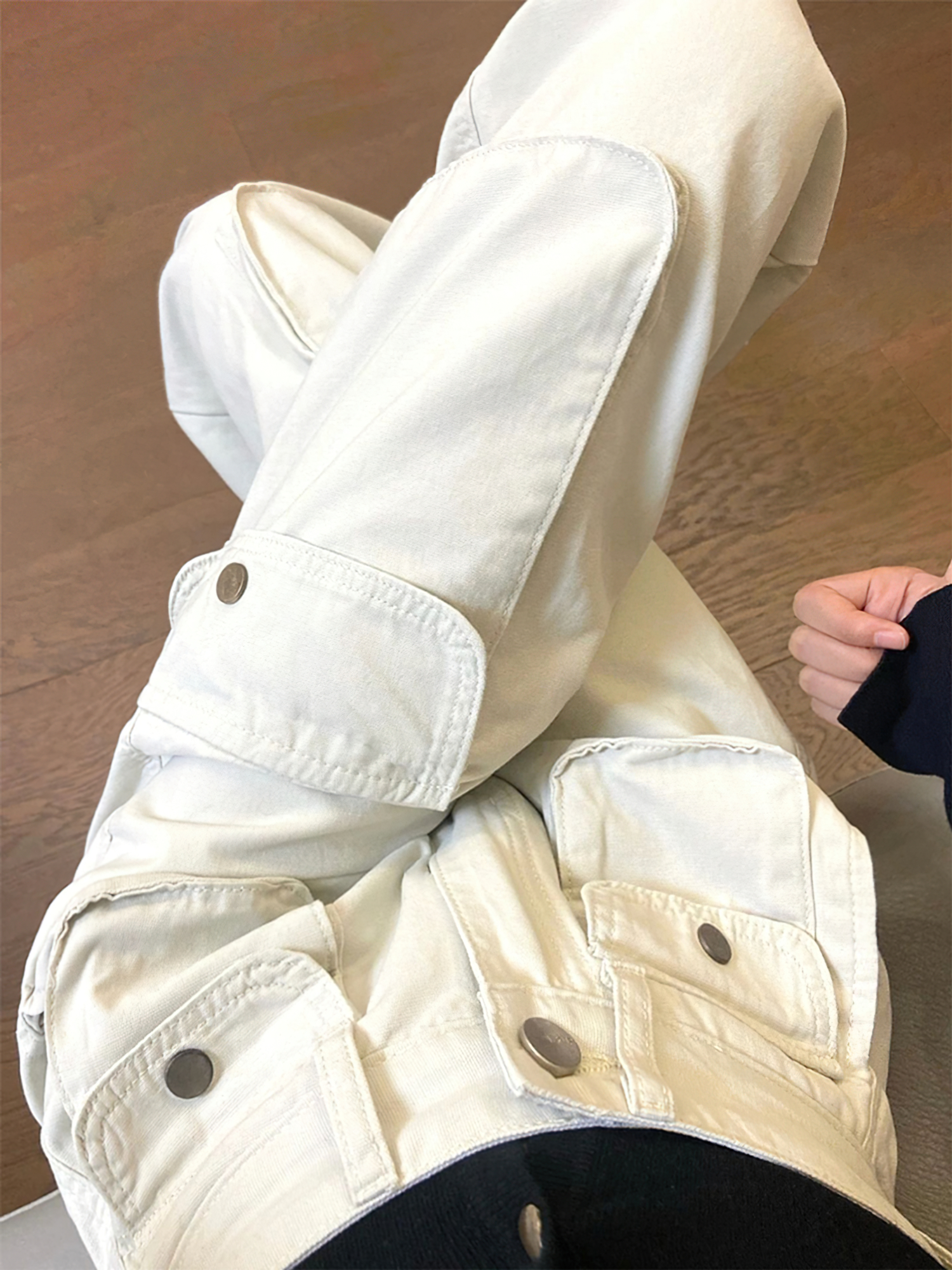 梨形身材工装裤女秋季新款胖妹妹mm高腰宽松显瘦直筒阔腿休闲裤子