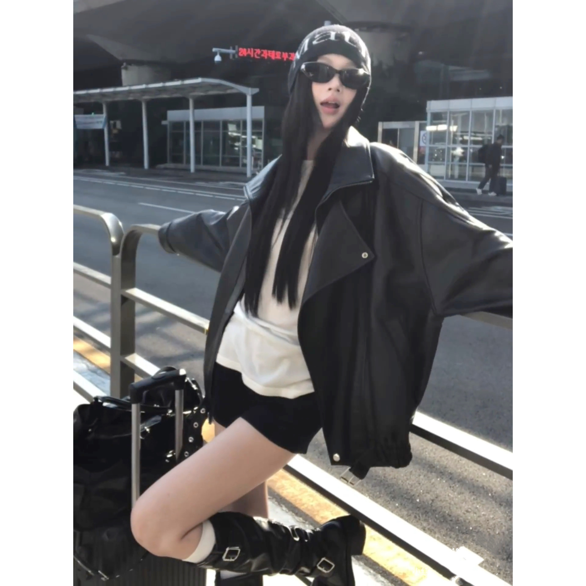 复古做旧黑色皮衣女款2025新款高级感皮衣外套女