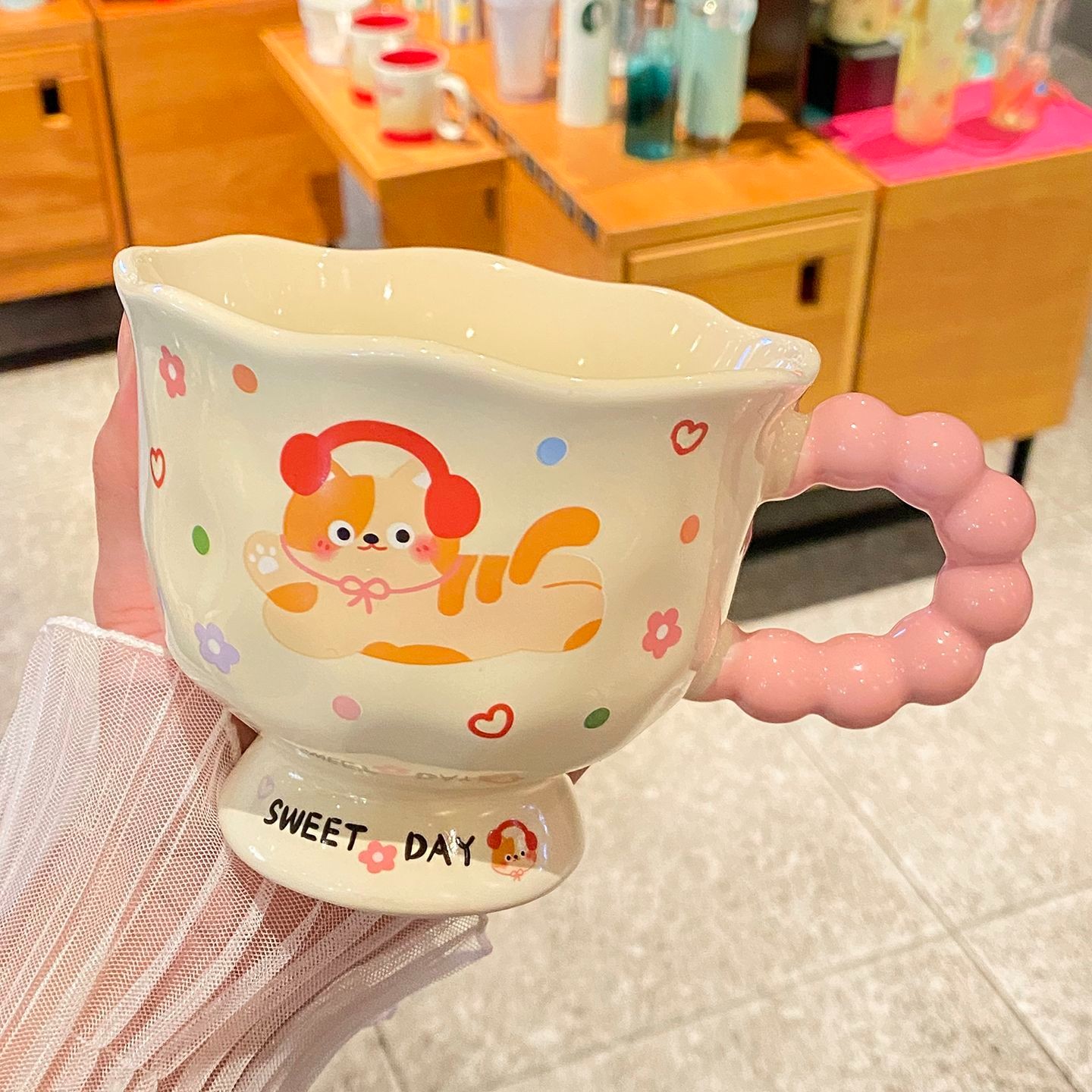 超萌生日礼物送女生孩子儿童水杯陶瓷耐高温家用简约可爱杯子AFF