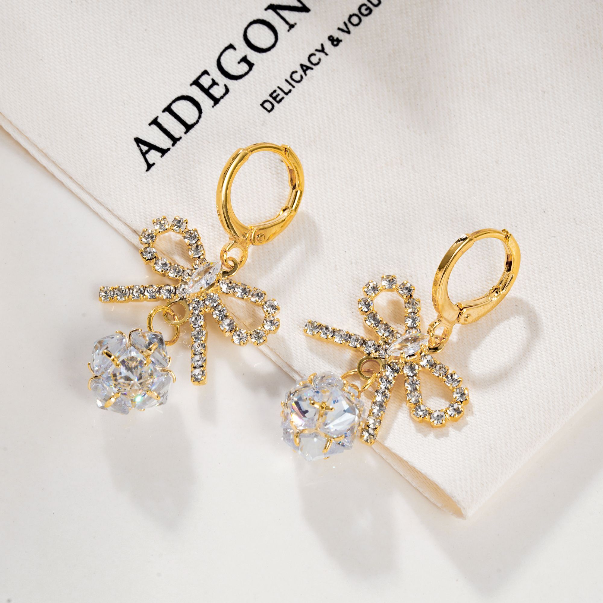 铜合金耳饰 甜美时尚日韩精美简约耳环蜻蜒饰品金色PT0653