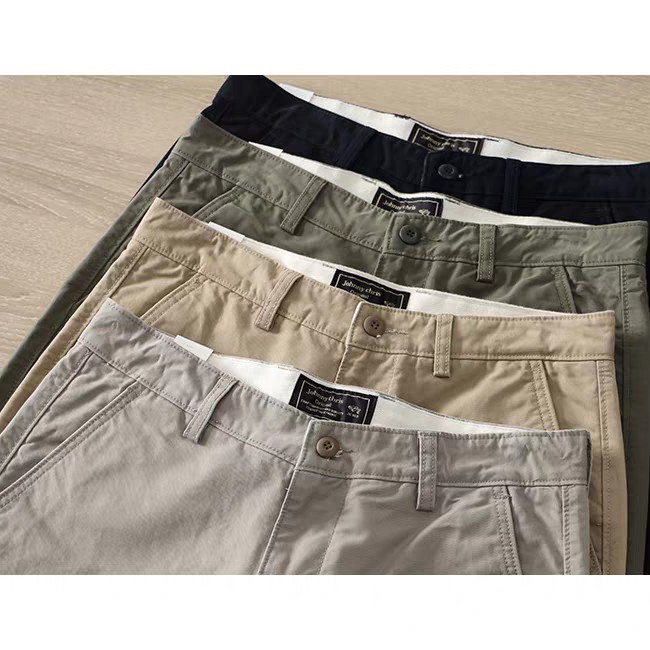 男士秋冬重磅纯棉休闲裤纯色微宽松直筒百搭长裤子潮流商务