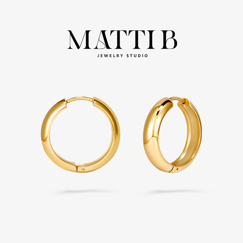 钛钢耳饰 素圈耳环女气质经典大气百搭不易掉色款圈圈耳扣女2030