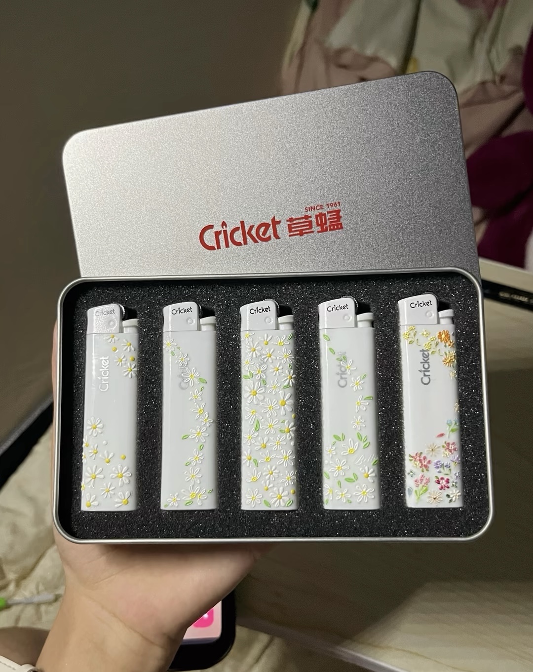 Cricket草蜢打火机DIY高颜值防爆打火机小雏菊款式作为男女生礼物