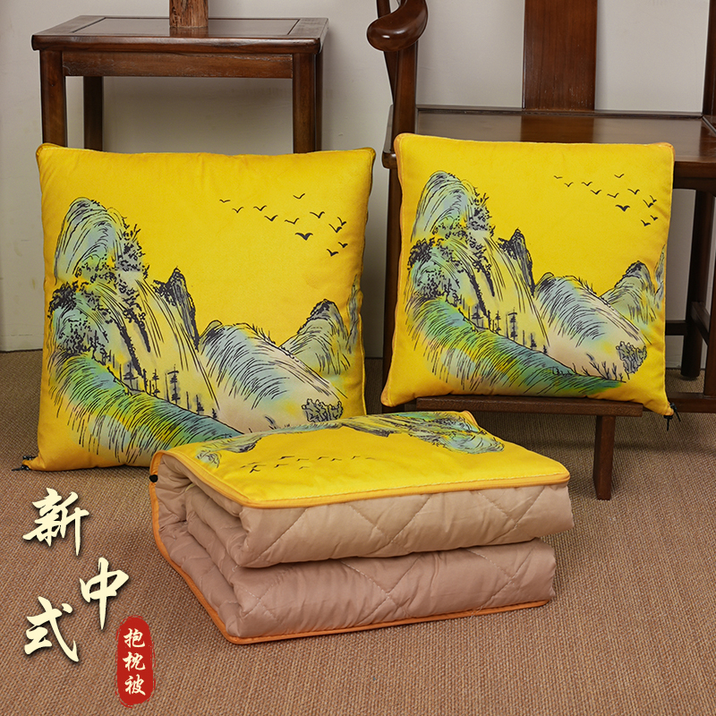 中式抱枕被靠山靠垫沙发客厅轻奢空调被床头靠背垫中国风靠枕套