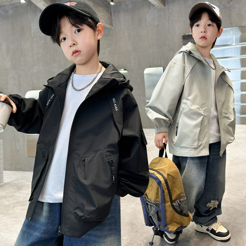 男童外套春秋2025新款春装洋气儿童风衣夹克中大童冲锋衣韩版帅气
