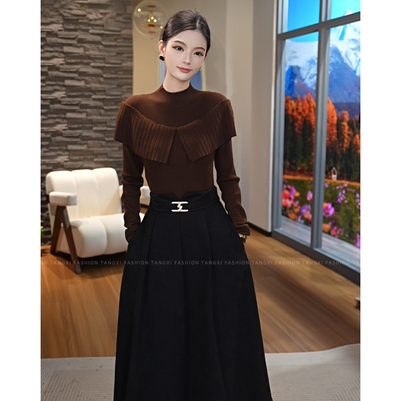 2026秋冬新款【8278】含绵羊毛轻奢洋气半高领老钱风女装针织衫毛