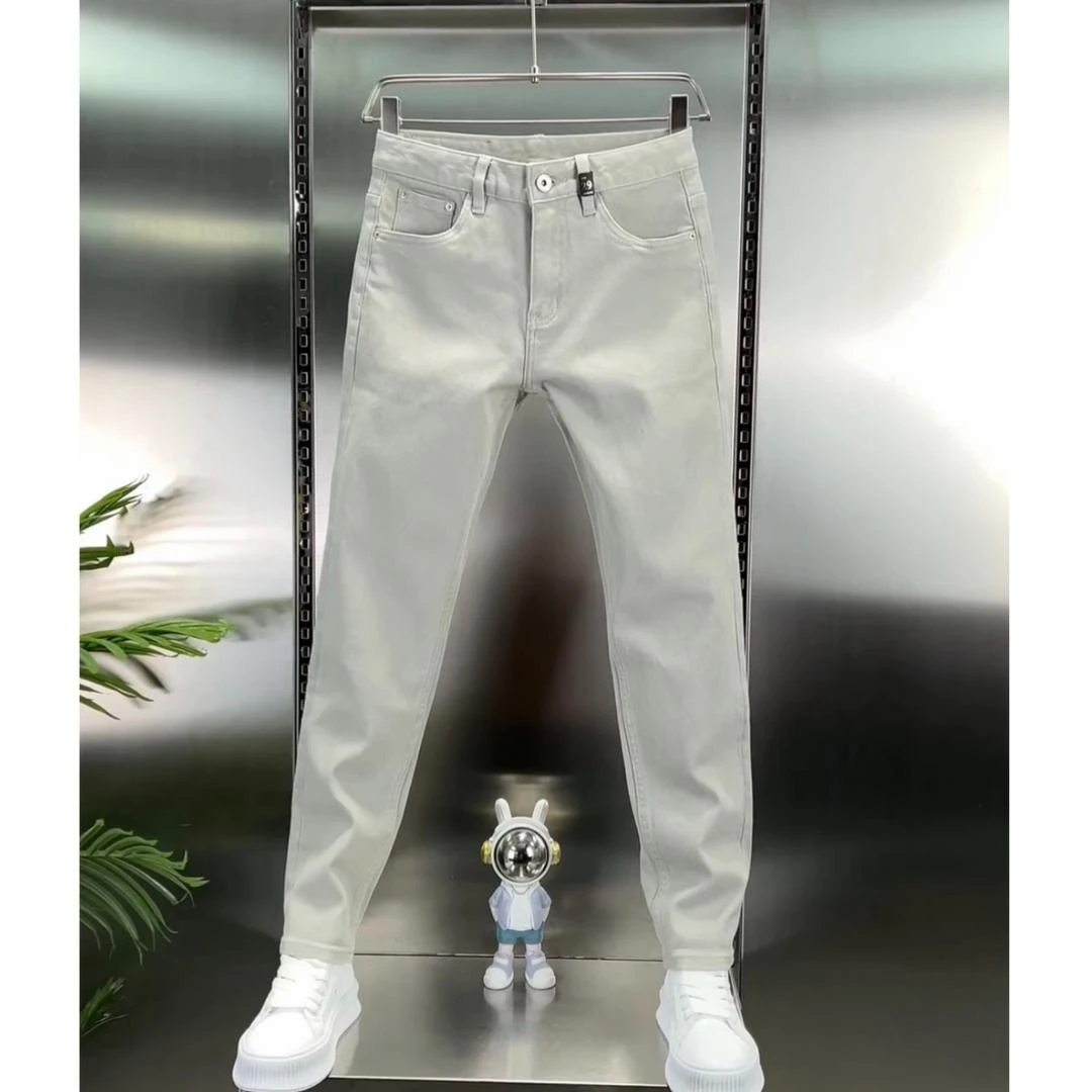 2025新款牛仔裤男爆款高端摩柏灰百搭高档男弹力时尚中腰