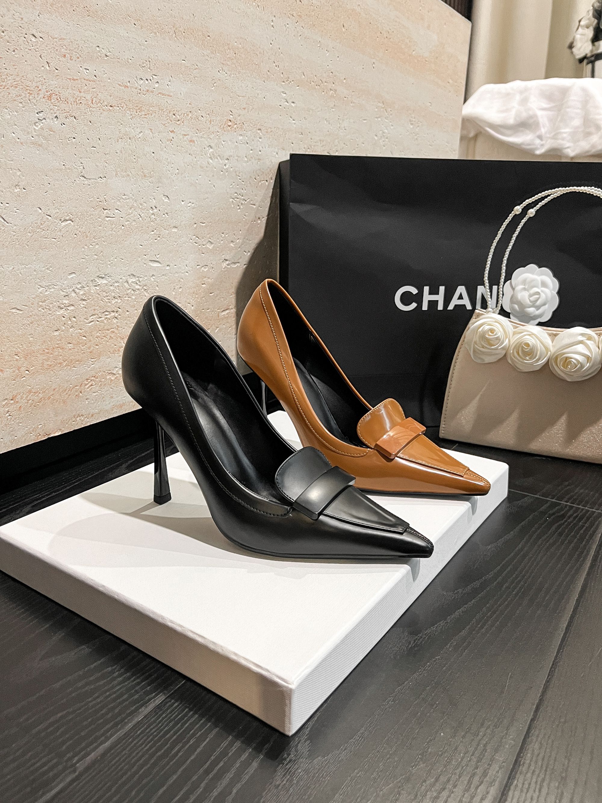 气质真皮单鞋女新款沈梦cheng朴彩yin同款法式细跟高跟鞋7-10cm