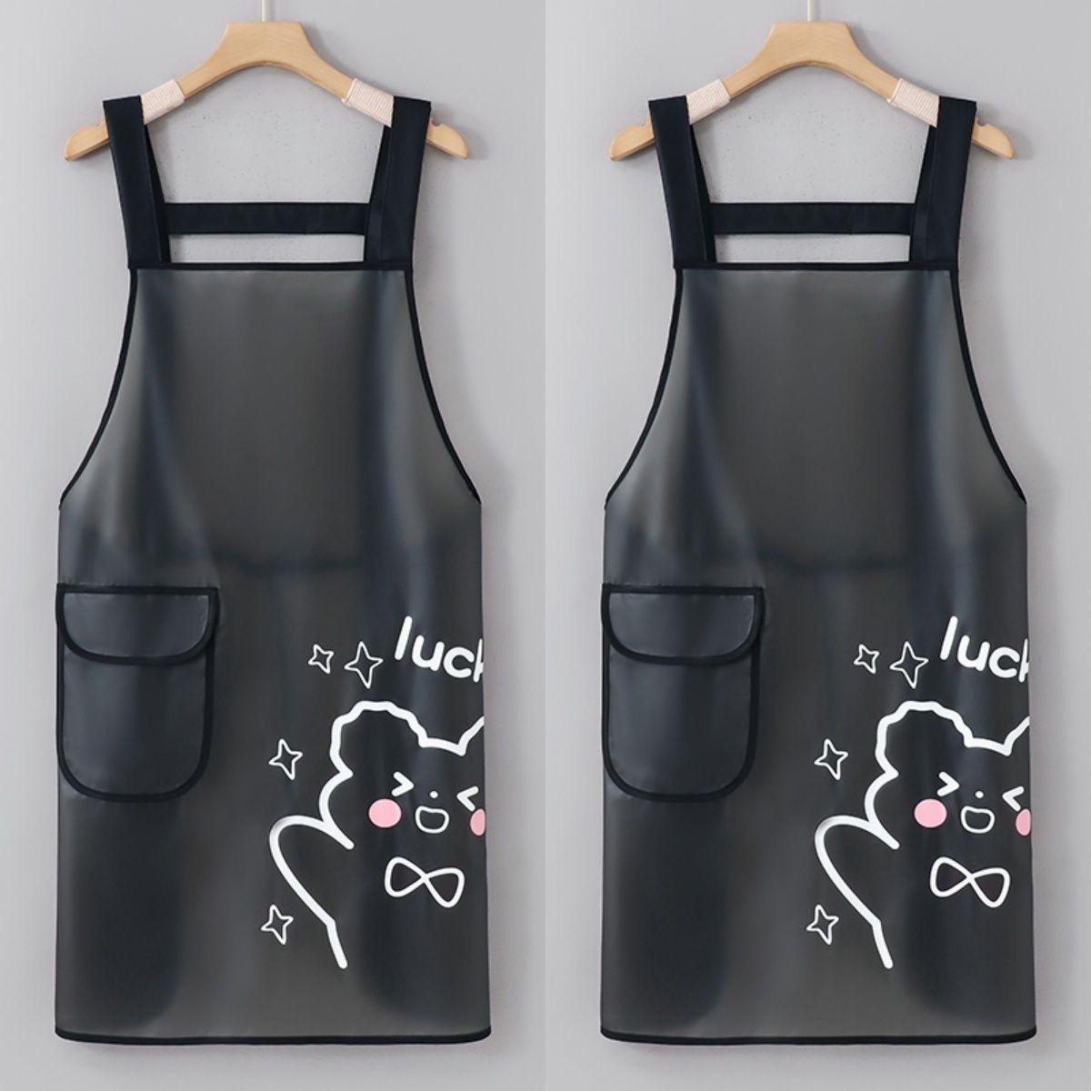 TPU免洗款防水防油围裙家用厨房做饭防油男女围腰水产餐饮工作服