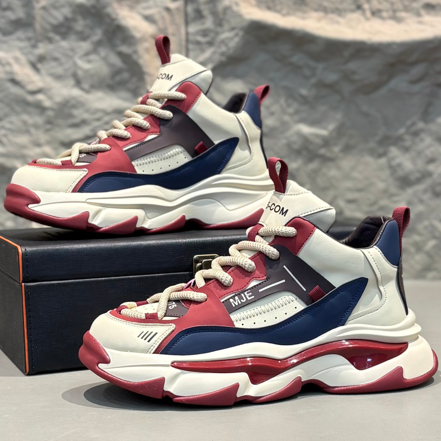 法莎尼亚高帮休闲男鞋2025新款加绒保暖高帮鞋男士厚底休闲老爹鞋