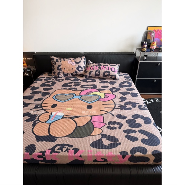 Linda｜床盖三件套针织棉豹纹超软机洗加厚防滑四季1.5-2.0床通用