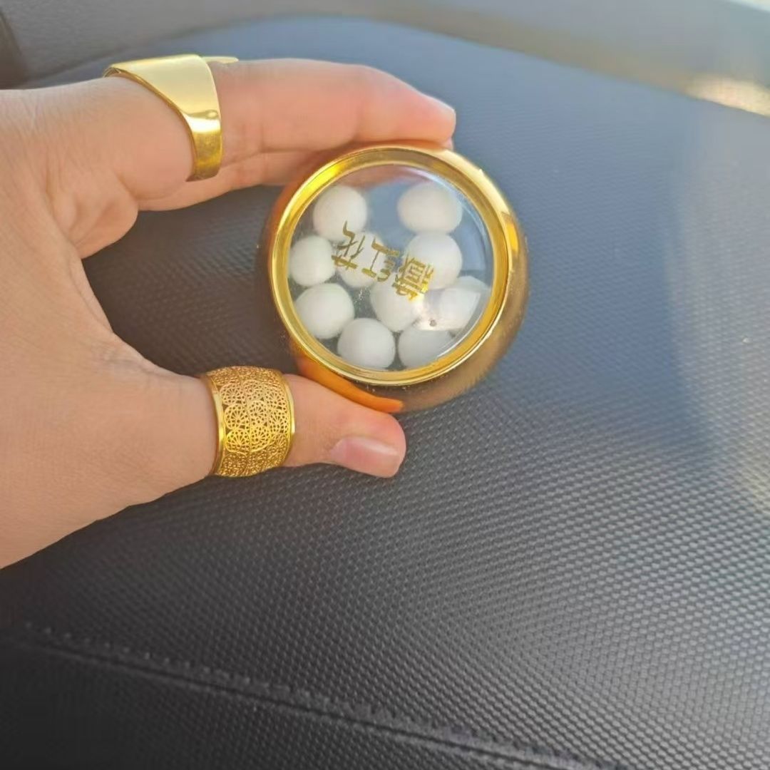 【ipar  kumlaq】红花圆盒胶囊瓶金色圆形透明红花包装瓶亚克力瓶子