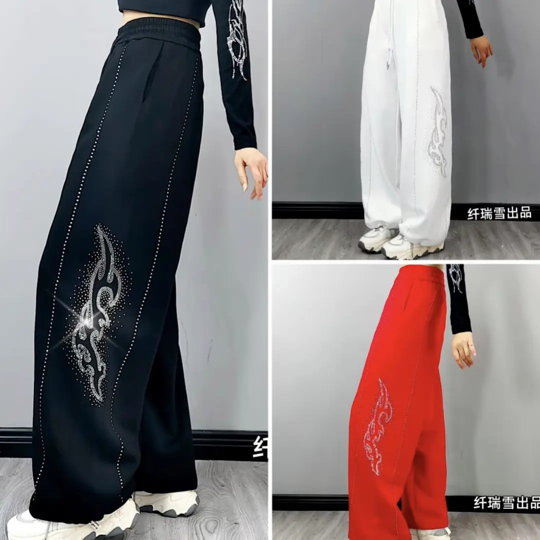 新品秋冬加厚时尚闪钻复合棉小弯刀休闲裤K911