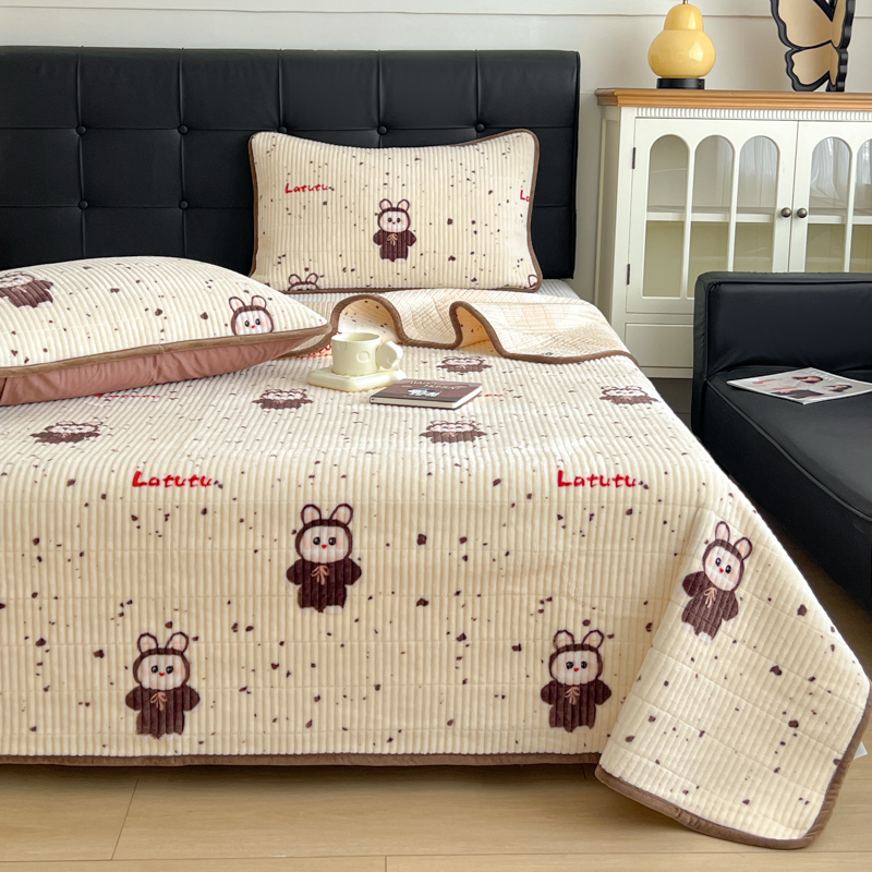 定制加厚床盖A类母婴级榻榻米双面两用炕盖单一面牛奶绒一面纯棉