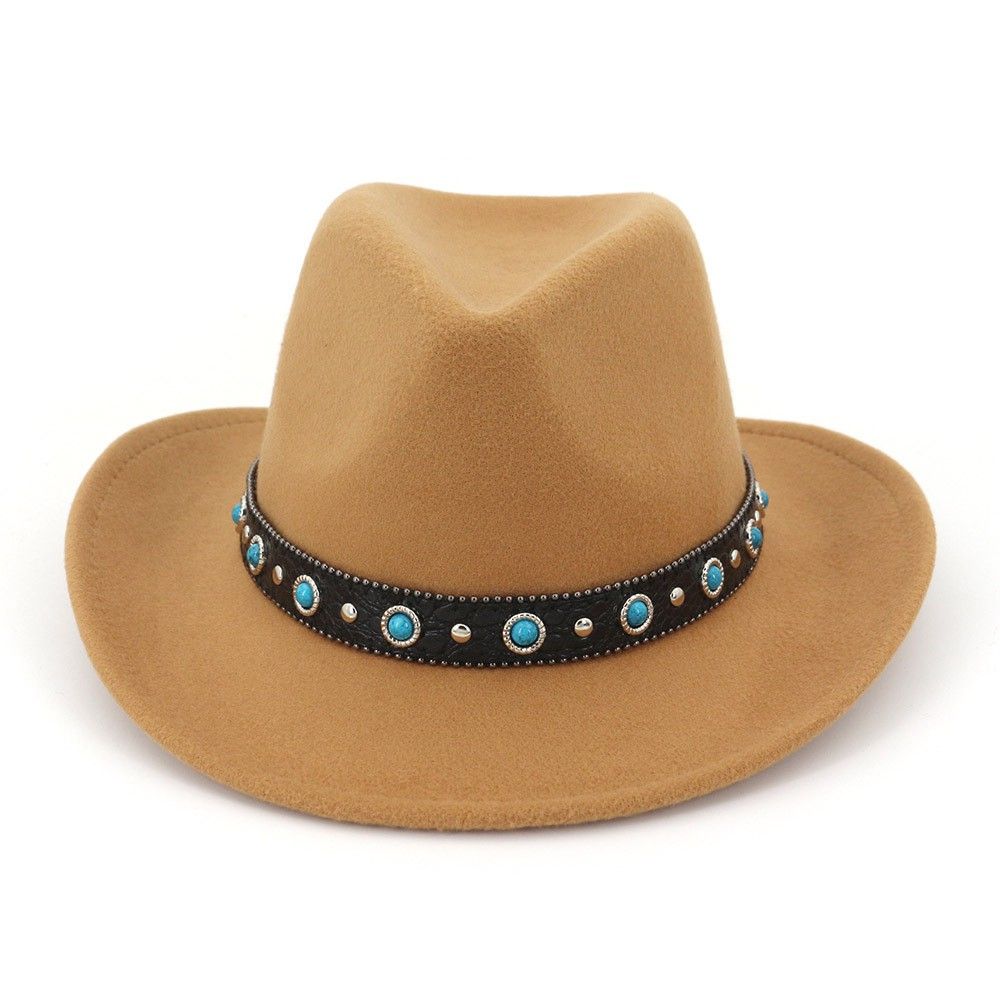 民族风藏族藏式帽子毛呢西部牛仔礼帽男士女情侣帽少数民族爵士帽