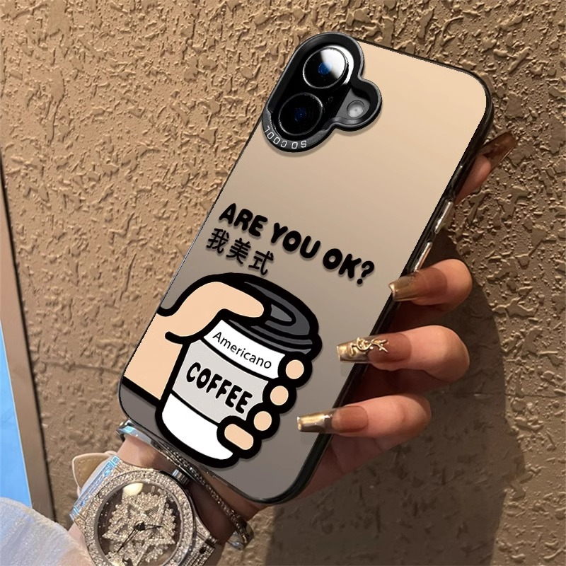 彩银美式咖啡适用苹果16ProMax手机壳15Pro苹果iPhone17男14女13P