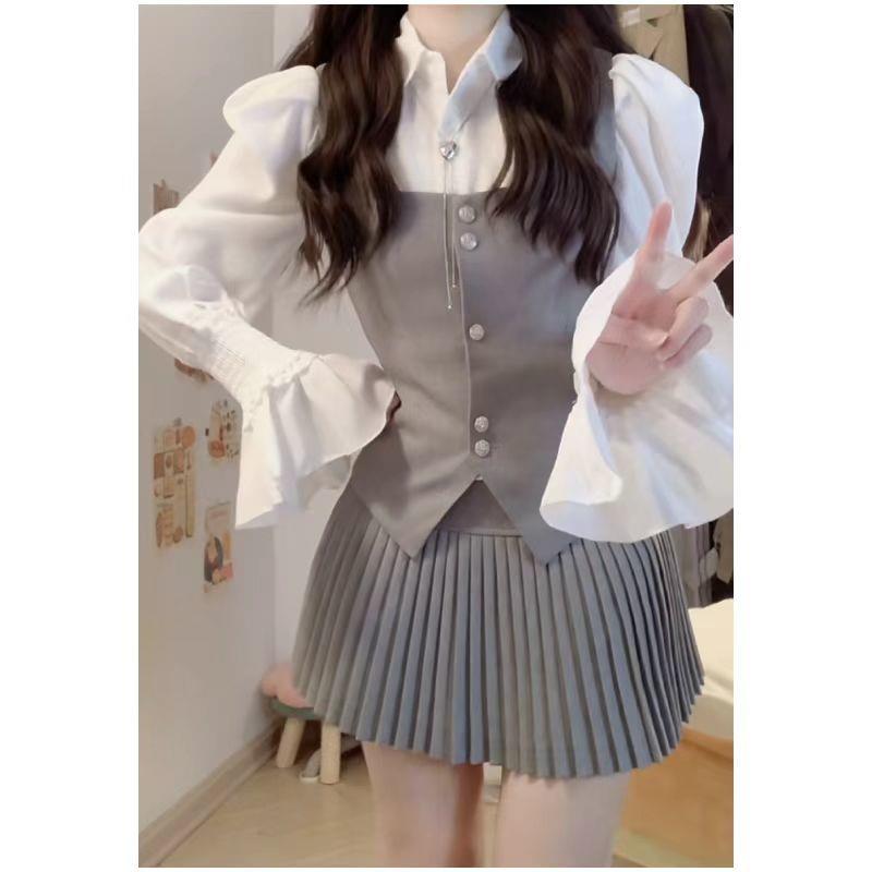 高级感早秋马甲时尚套装女2025秋季今年流行爆款小个子穿搭一整套