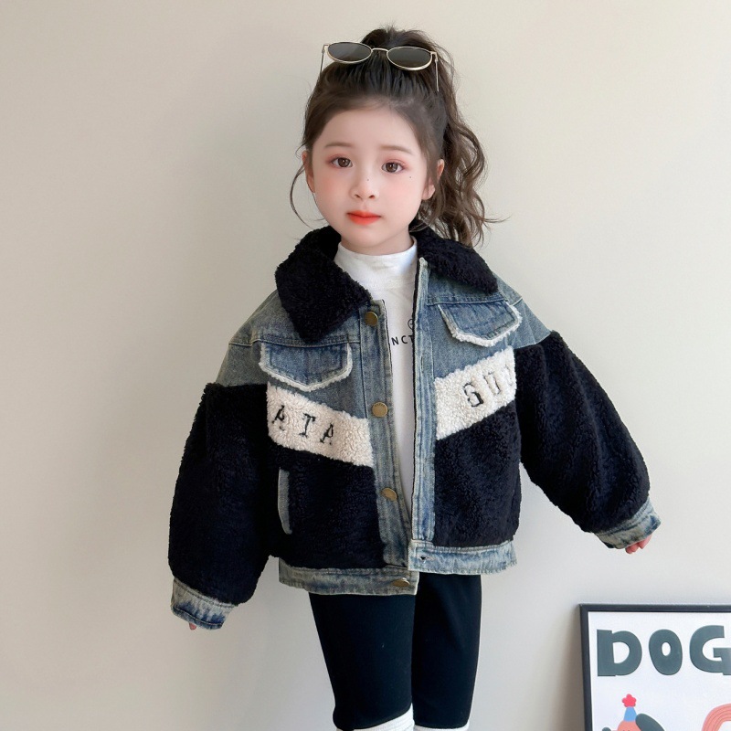 巴拉巴拉男孩女孩女童夹棉外套秋冬2025新款洋气小女孩牛仔夹适用