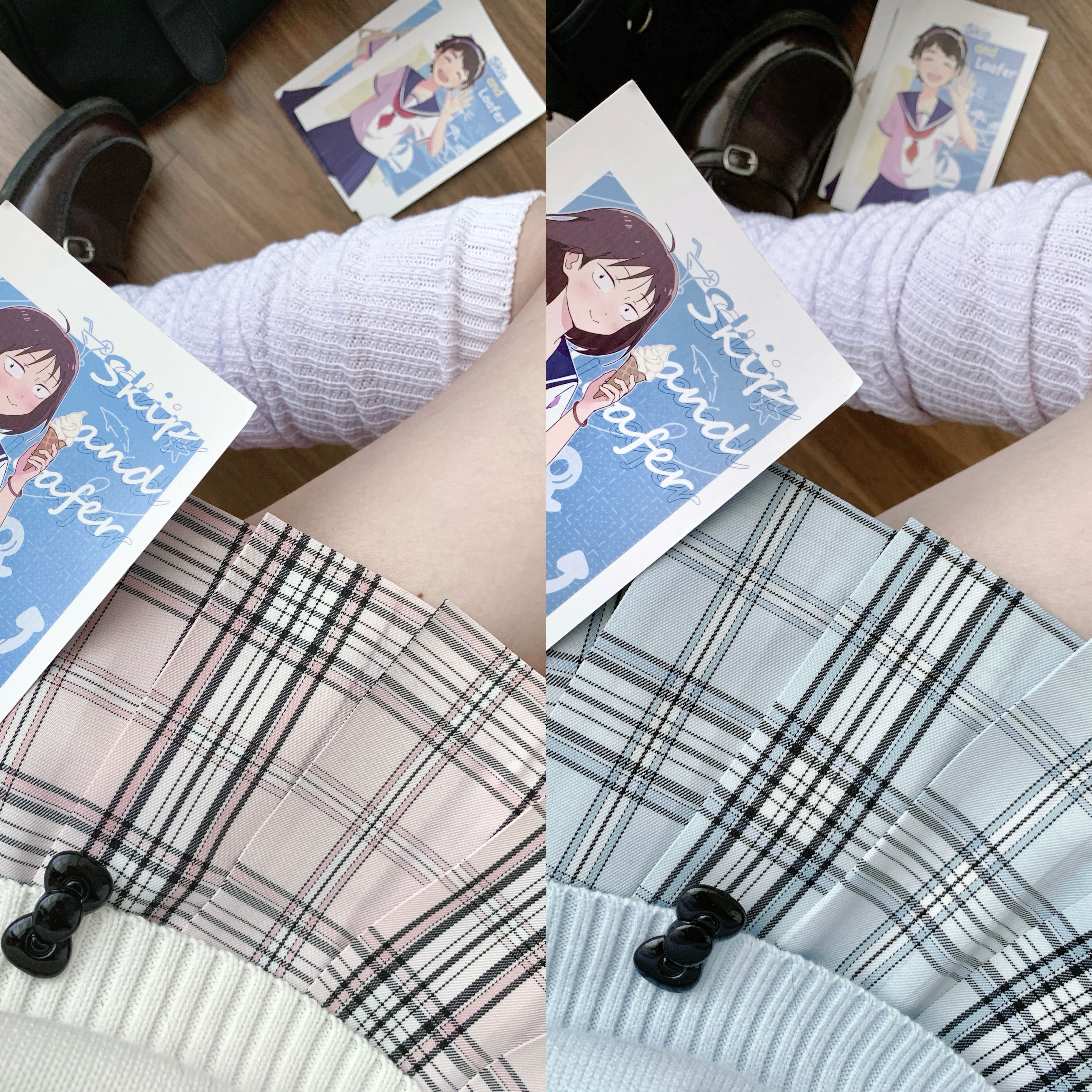 小花猪原创正版薄荷邮记樱花日记K格裙女学院风百褶裙日系学院风