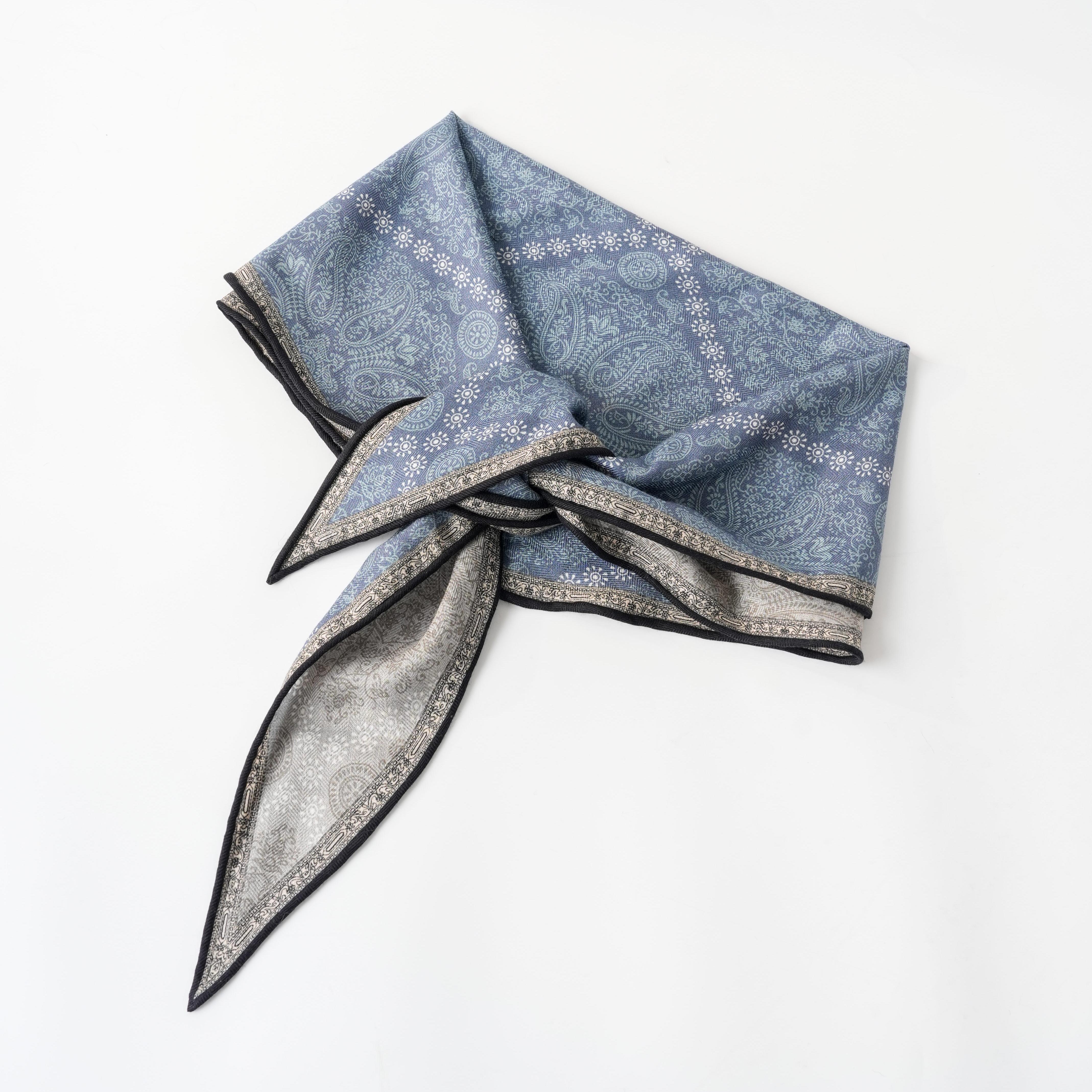 西子/【风之绘卷】桑蚕丝羊毛佩斯利腰果花纹菱形长丝巾/SJKX0003