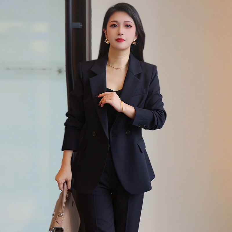 正装西服套装女2025春季新款时尚洋气减龄西装小脚裤两件套A1045
