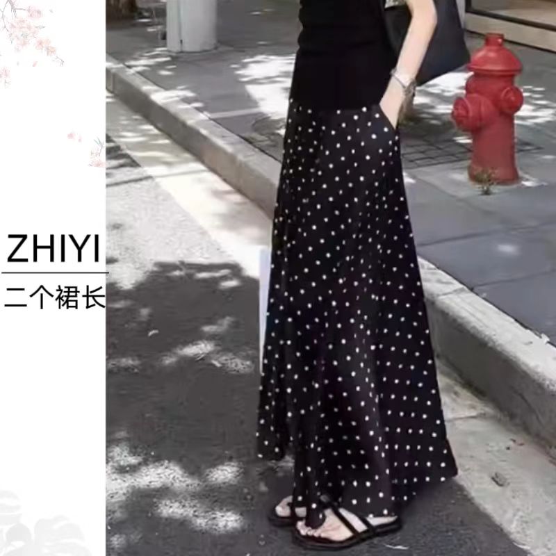 【两个裙长】韩系时尚新款波点半身裙女2025春秋气质高级显瘦长裙