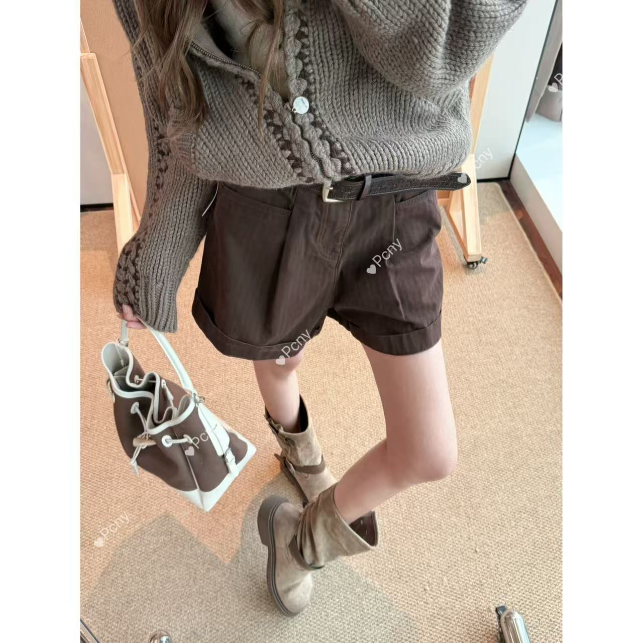 PCNY「热辣宣言」不理理冬季新款女装时尚百搭辣妹牛仔短裤