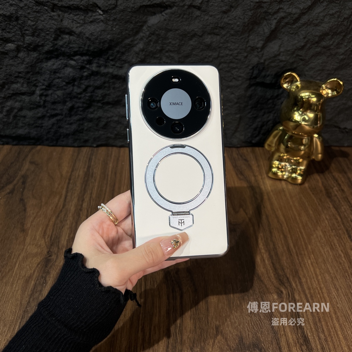 适用于华为Mate60Pro手机壳真皮mate70保护套新款支架磁吸网红