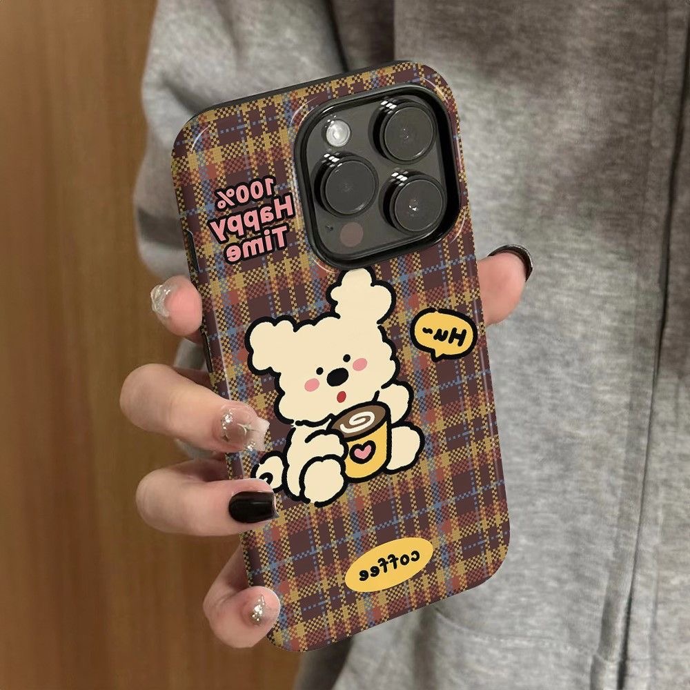 咖啡小狗苹果16promax手机壳iPhone17/14菲林二合一13/12/11潮壳