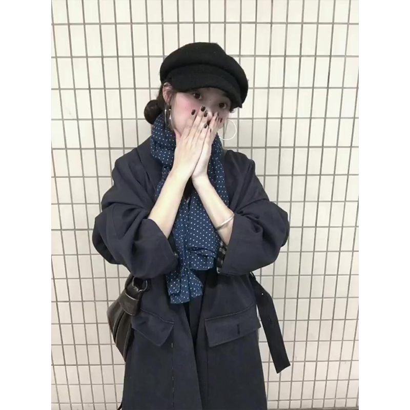 MARIE.COCO松弛感格纹拼接中长款外套女秋季新款阔腿休闲裤两件套
