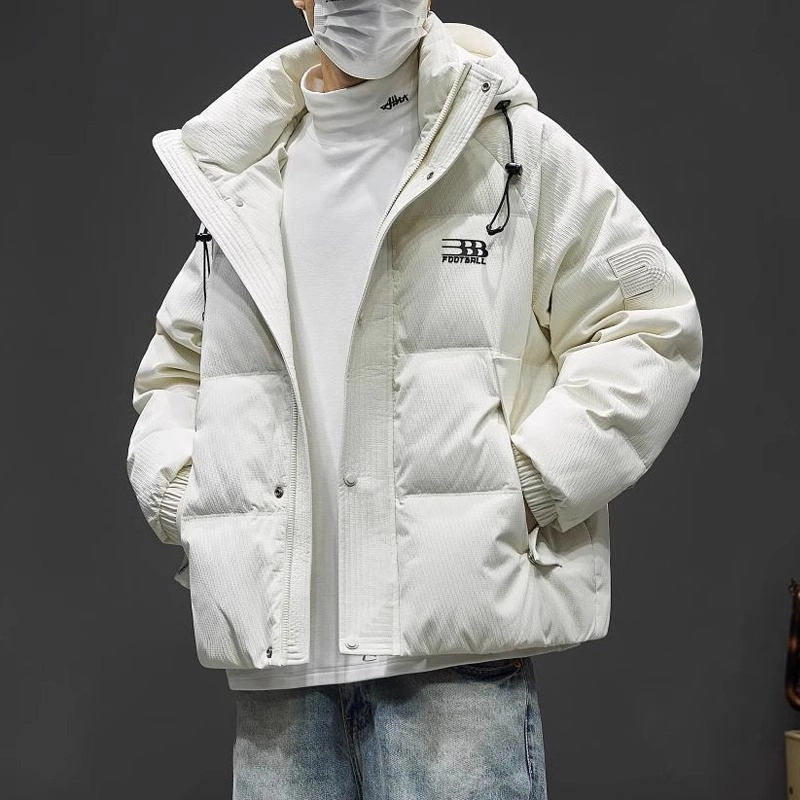 新国标羽绒服男冬季新款白鸭绒连帽加厚保暖外套青少年潮牌面包服