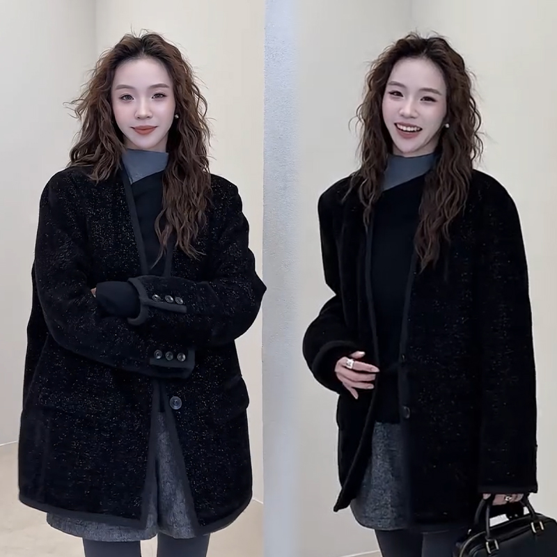 2025秋冬新款时尚显瘦气质网红高档洋气女高级百搭宽松大码外套潮