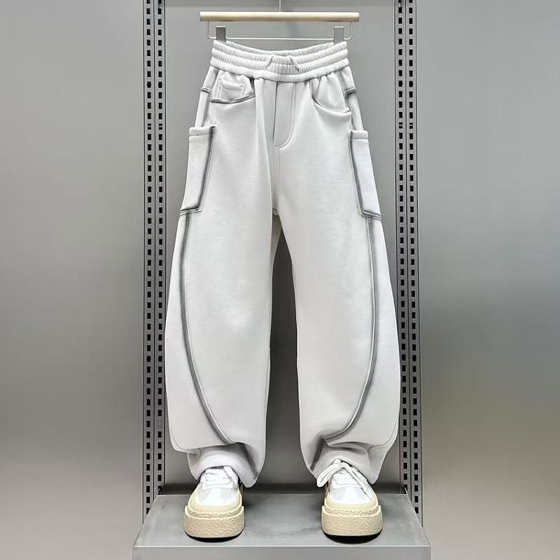 春秋潮牌新款男士休闲裤2025百搭宽松美式弯刀裤高街痞帅运动卫裤