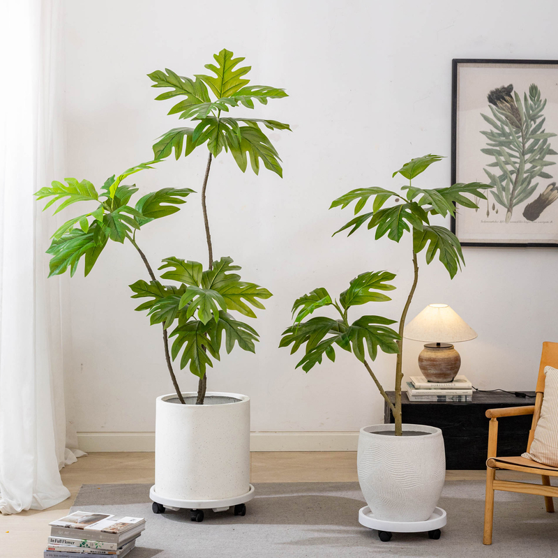 掬涵仿真绿植高端轻奢客厅造景摆件仿生植物落地盆栽大型面包树