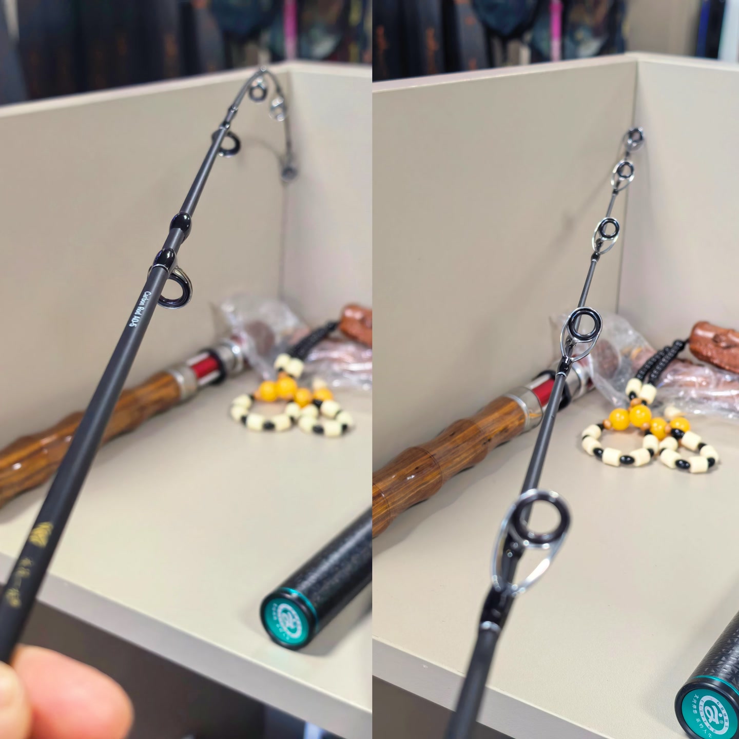 冰筏一族25新款实心碳素冰钓竿稍<平原导环+插口6mm实心碳素竿稍>