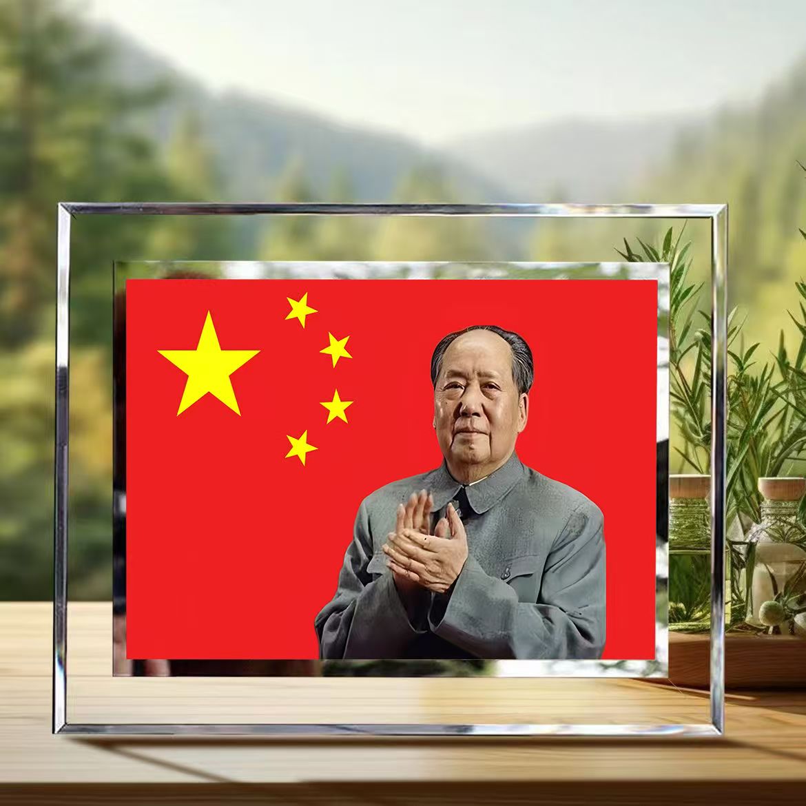 伟人领袖主席画像水晶相框毛爷爷客厅中堂书房摆台画框装饰画