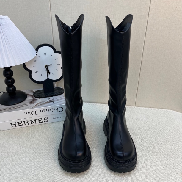 时装小个子厚底圆头瘦瘦厚底加绒冬季女款2025厚底靴子台州长筒靴