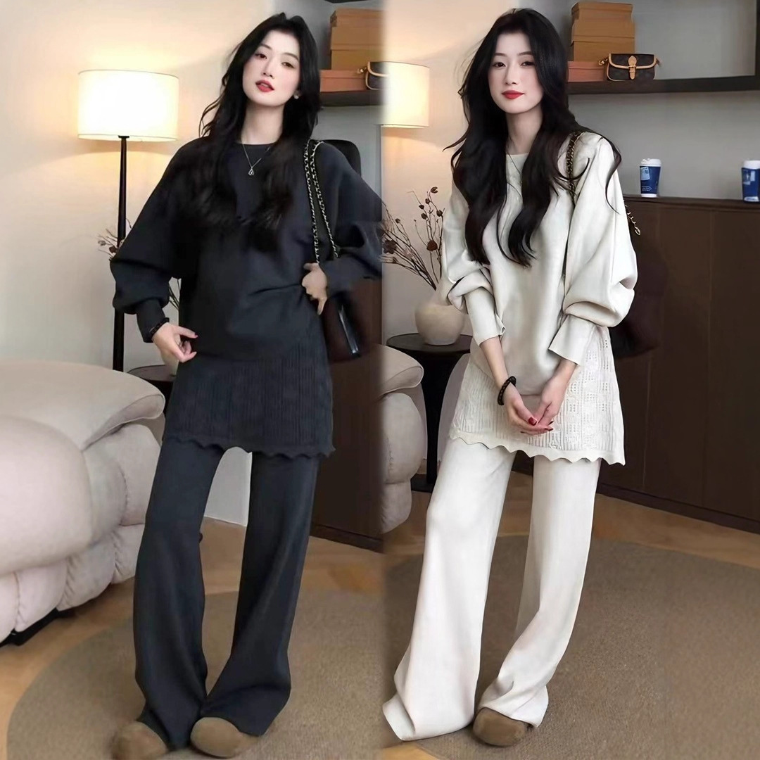 2025年轻职风冬季时尚新款套装修身减龄显瘦气质上衣休闲长裤套装